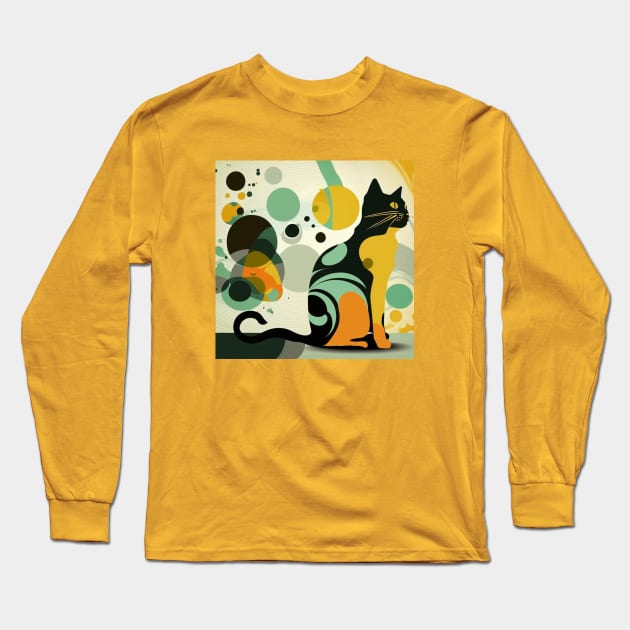 Modern Cat Art Concept Long Sleeve T-Shirt by Star Scrunch